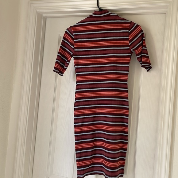 Urban Outfitters  mock neck bodycon ribbed striped dress - Picture 2 of 6